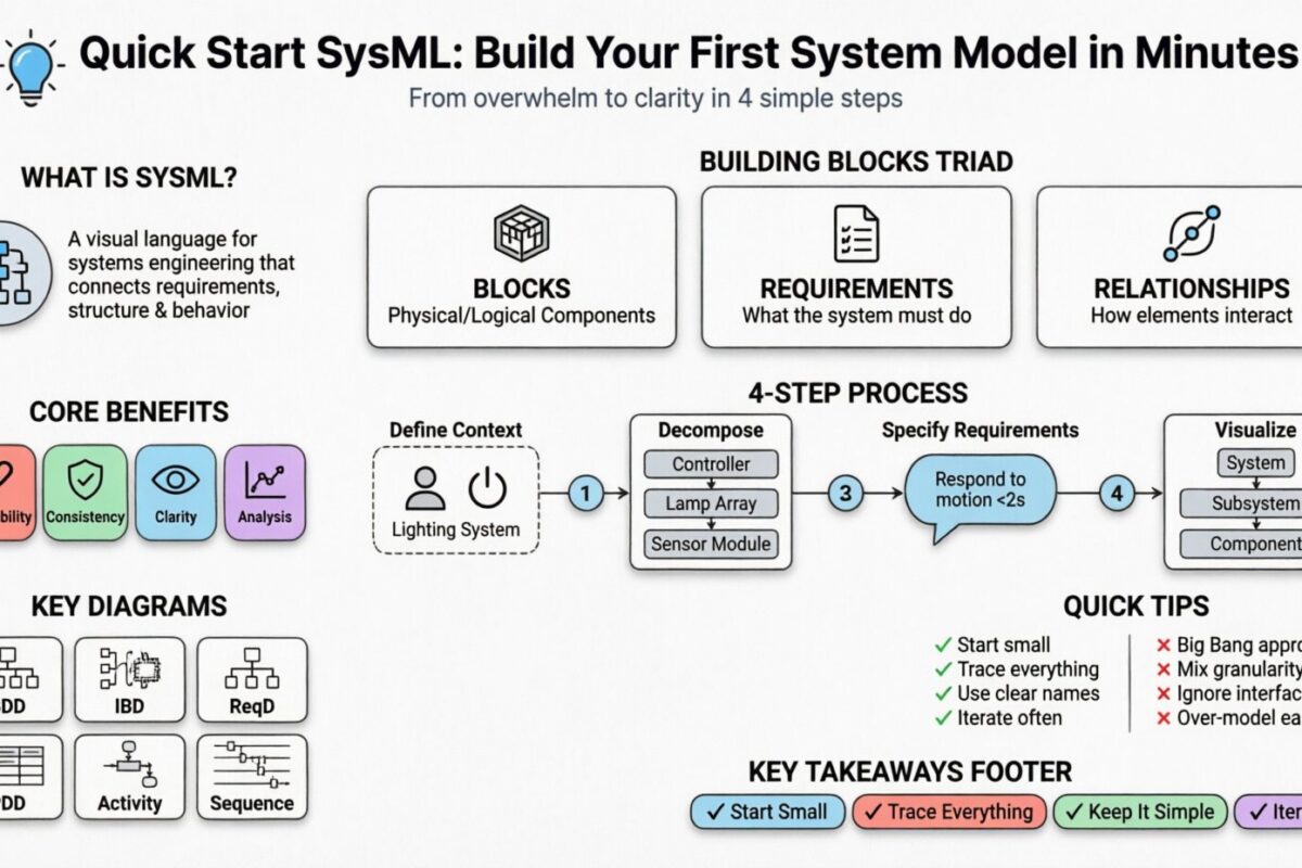 Inicio rápido de SysML: Cómo crear tu primer modelo de sistema en minutos sin abrumarte