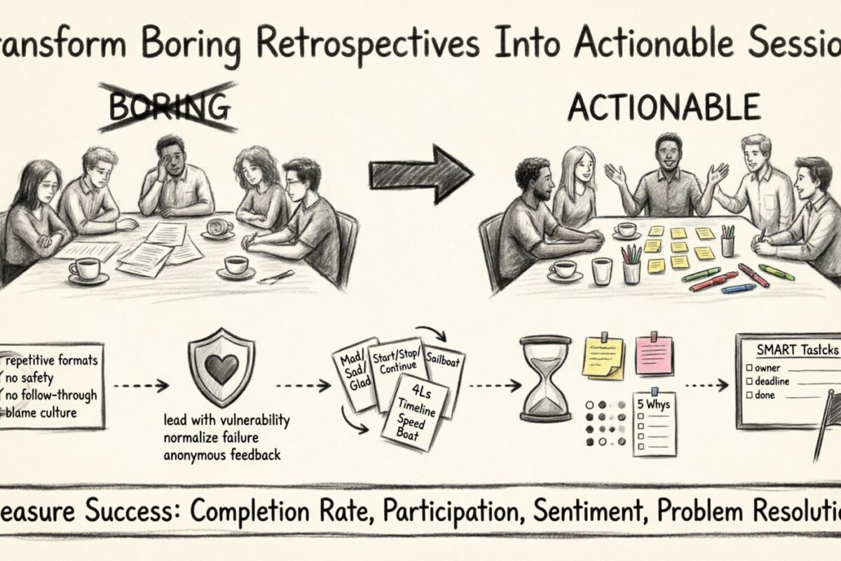 Guía Scrum: Transforma retrospectivas aburridas en sesiones concretas