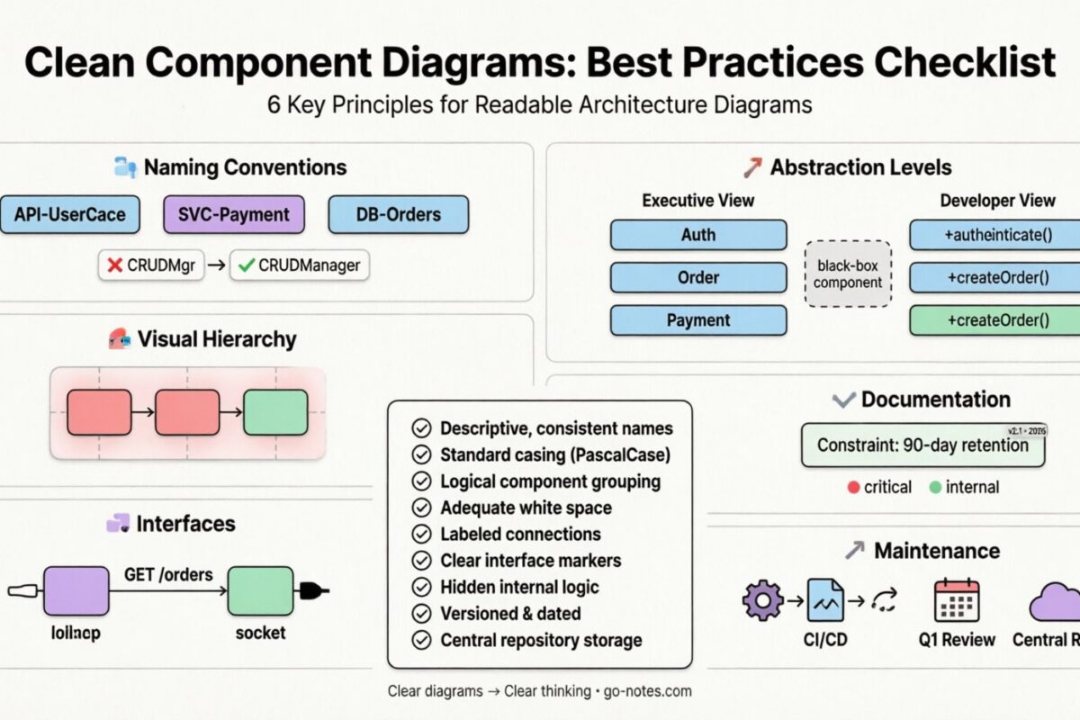 La liste de vérification des meilleures pratiques pour des diagrammes de composants propres et lisibles