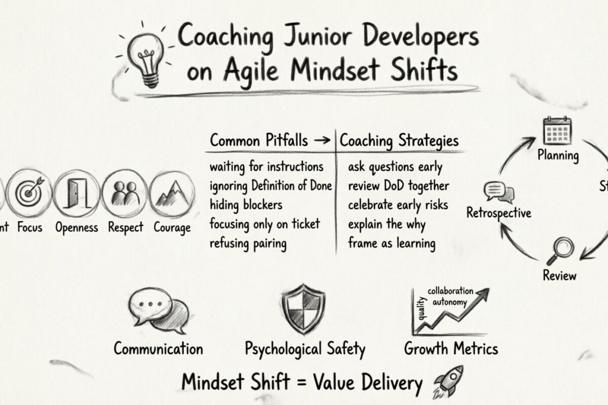 Guide Scrum : Encadrement des développeurs juniors sur les changements de mentalité Agile