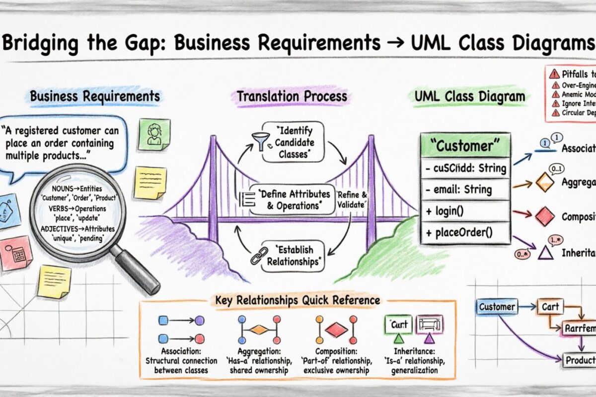 Ponter les écarts : traduire les exigences métiers en diagrammes de classes UML