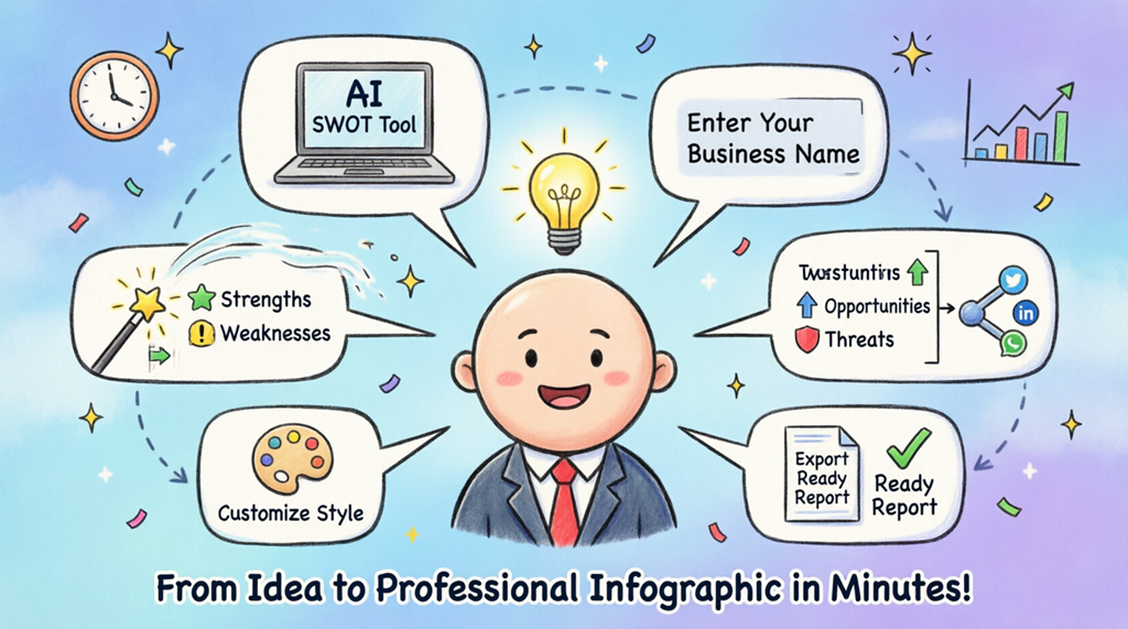 मिनटों में SWOT विश्लेषण कैसे बनाएं: AI-संचालित इन्फोग्राफिक्स के लिए अंतिम मार्गदर्शिका