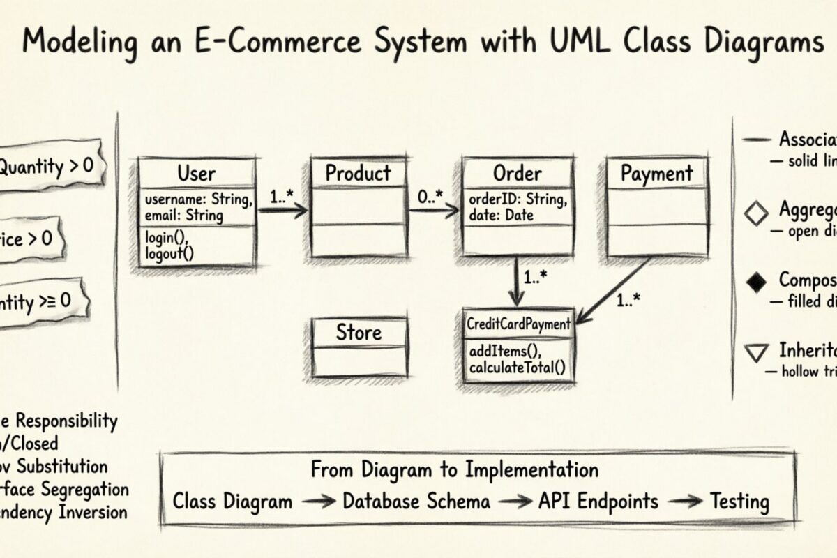 実世界ケーススタディ：UML クラス図を用いた E コマースシステムのモデリング