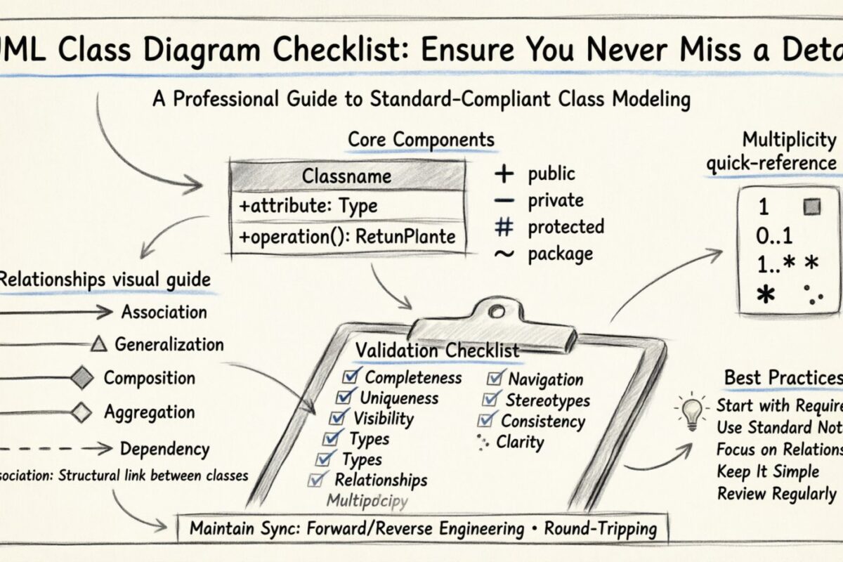 Checklista diagramu klas UML: Upewnij się, że nie przeoczysz żadnego szczegółu