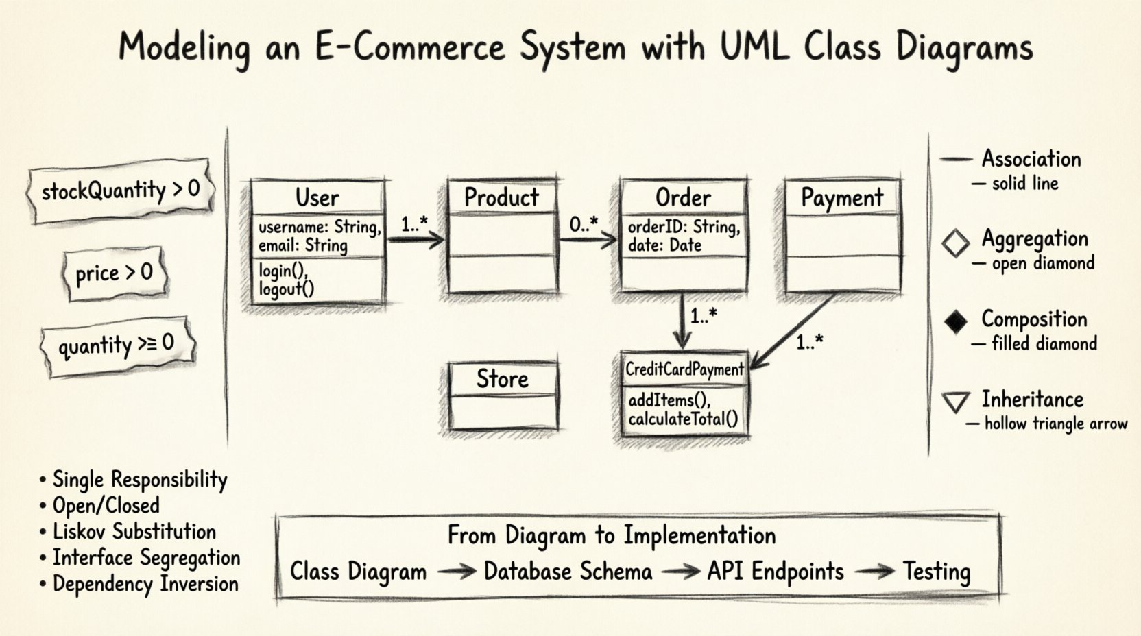 Real-World Case Study: Modeling an E-Commerce System with UML Class Diagrams