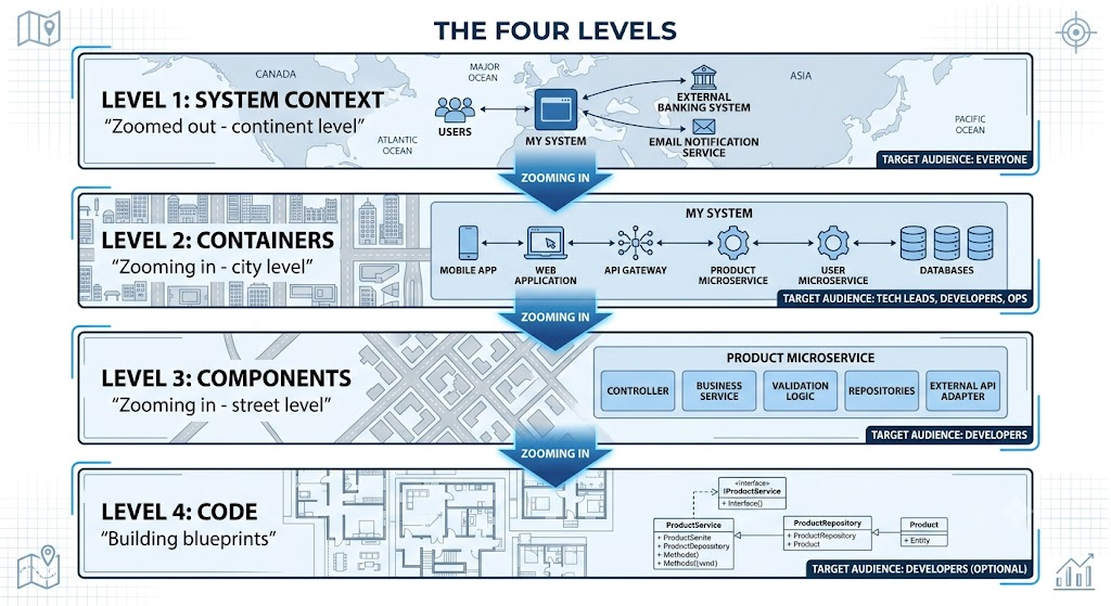 C4 Model: 4 Levels Drill Down Software Architecture Framework